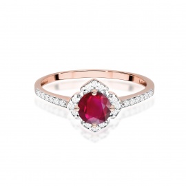 Pierścionek W0603 Rubin 0,60ct różowe złoto