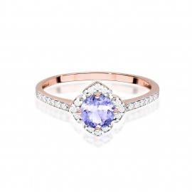 Pierścionek W0603 Tanzanit 0,50ct różowe złoto