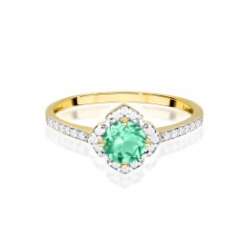 Pierścionek W0603 Szmaragd 0,50ct żółte złoto