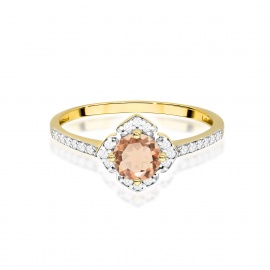 Pierścionek W0603 Morganit 0,40ct żółte złoto