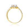 Pierścionek W0603 Białym Szafir 0,60ct żółte złoto