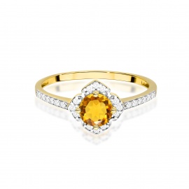 Pierścionek W0603 Cytryn 0,50ct żółte złoto