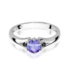Pierścionek W0076 Tanzanit 0,50ct białe złoto z czarnymi diamentami
