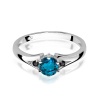Pierścionek W0076 Topaz London Blue 0,50ct białe złoto z czarnymi diamentami