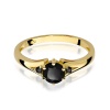 Pierścionek W0076 Czarny Diament 0,50ct żółte złoto z czarnymi diamentami