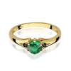 Pierścionek W0076 Szmaragd 0,50ct żółte złoto z czarnymi diamentami