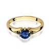 Pierścionek W0076 Szafir 0,50ct żółte złoto z czarnymi diamentami