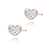 Kolczyki K0021 z diamentami różowe złoto sztyft zakręcany