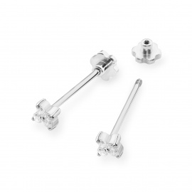 Kolczyki K0024 z diamentami białe złoto sztyft zakręcany