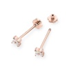 Kolczyki K0024 z diamentami różowe złoto sztyft zakręcany