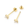 Kolczyki K0024 z diamentami żółte złoto sztyft zakręcany