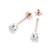 Kolczyki K0026 z diamentami różowe złoto sztyft zakręcany