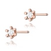 Kolczyki K0029 Diament 2 x 0,02ct różowe złoto sztyft zakręcany