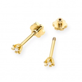 Kolczyki K0029 Diament 2 x 0,02ct żółte złoto sztyft zakręcany