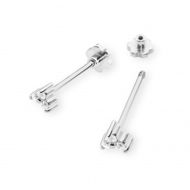 Kolczyki K0033 z diamentami białe złoto sztyft zakręcany