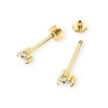Kolczyki K0033 z diamentami żółte złoto sztyft zakręcany