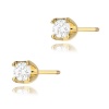 Kolczyki K0034 Diament 2 x 0,08ct żółte złoto sztyft zakręcany