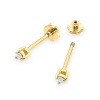 Kolczyki K0035 Diament 2 x 0,04ct żółte złoto sztyft zakręcany