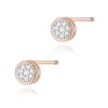 Kolczyki K0041 z diamentami różowe złoto sztyft zakręcany