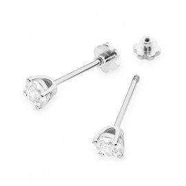 Kolczyki K0058 Diament 2 x 0,08ct białe złoto sztyft zakręcany