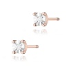 Kolczyki K0058 Diament 2 x 0,01ct różowe złoto sztyft zakręcany