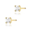 Kolczyki K0058 Diament 2 x 0,01ct żółte złoto sztyft zakręcany
