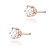 Kolczyki K0220 Diament 2 x 0,30ct różowe złoto sztyft zakręcany