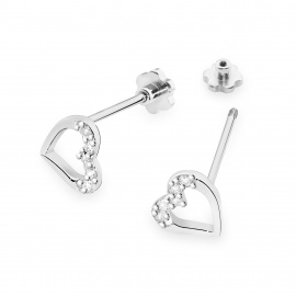 Kolczyki K0503 z diamentami białe złoto sztyft zakręcany