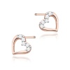 Kolczyki K0503 z diamentami różowe złoto sztyft zakręcany