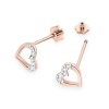 Kolczyki K0503 z diamentami różowe złoto sztyft zakręcany