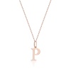 Naszyjnik N0069 z diamentami - litera P - różowe złoto