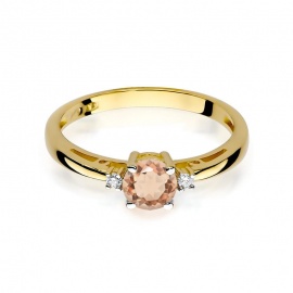 Pierścionek W0010 Morganit 0,40ct żółte złoto