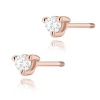 Kolczyki K0035 Diament 2 x 0,04ct różowe złoto sztyft zakręcany