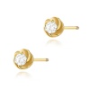 Kolczyki K0329 Diament 2 x 0,10ct żółte złoto sztyft zakręcany