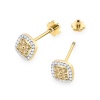 Kolczyki K0441 z diamentami żółte złoto sztyft zakręcany