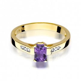 Pierścionek W0078 Ametyst 0,50ct żółte złoto