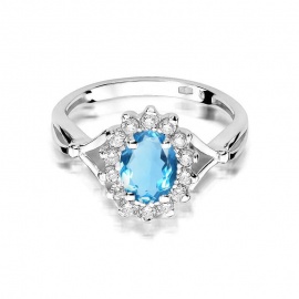 Pierścionek W0182 Topaz Swiss 0,50ct białe złoto