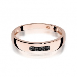 Pierścionek W0235 z Czarnymi Diamentami różowe złoto