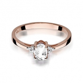 Pierścionek W0301 Biały szafir 0,50ct różowe złoto
