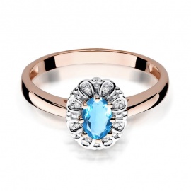 Pierścionek W0304 Topaz Swiss 0,50ct różowe złoto