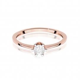 Pierścionek W0628 Diament 0,03ct różowe złoto