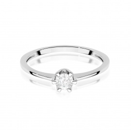 Pierścionek W0628 Diament 0,03ct białe złoto