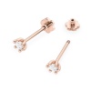 Kolczyki K0222 Diament 2 x 0,08ct różowe złoto sztyft zakręcany