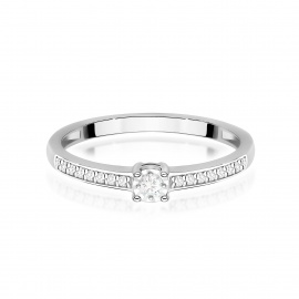 Pierścionek W0648 Diament 0,03ct białe złoto