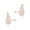 Kolczyki K0043 z diamentami różowe złoto sztyft zakręcany