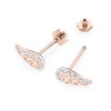 Kolczyki K0043 z diamentami różowe złoto sztyft zakręcany