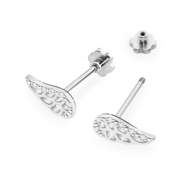 Kolczyki K0043 z diamentami białe złoto sztyft zakręcany