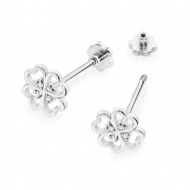 Kolczyki K0049 z diamentami białe złoto sztyft zakręcany