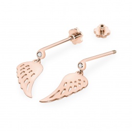 Kolczyki K0050 Diament 2 x 0,0145ct różowe złoto sztyft zakręcany