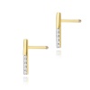 Kolczyki K0077 z diamentami żółte złoto sztyft zakręcany